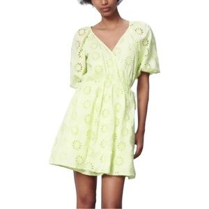 Zara lime green wrap dress